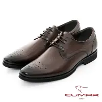 在飛比找Yahoo奇摩購物中心優惠-【CUMAR】輕量舒適真皮雕花紳士鞋-咖啡色