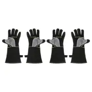 2Pair A3036 Welding Gloves 14" Fire Heat Resist Cowhide Leather Grill Gloves