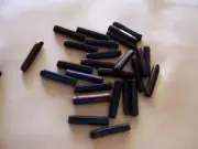 FABULOUS FACETED BLACK IRIDESCENT 5/8inch BUGLE BEADS