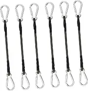 BIUDECO Elastic Luggage Ropes Set 6 Pcs Bungee Cords Carabiner Hooks 30cm for Camping Tent Fixing