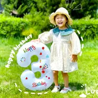 在飛比找ETMall東森購物網優惠-ins風生日數字氣球白色大鋁膜兒童周歲派對裝飾布置野餐拍照道
