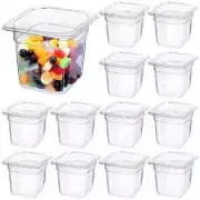 30 Pack Plastic Clear Food Pans 1/6 Size 6" Deep Stackable Food Container.