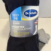 Dr Scholl’s Women’s Diabetes & Circulatory Crew Men 6Pair Ankle Socks Size 7-12