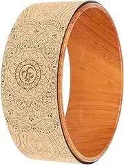 jingfei Yoga Wheel Back Wheel Yoga Cork Yoga Wheel for Stretching Flexibility Back Bends Deepen Yoga Pose Backbend Wood