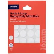 J.Burrows Hook & Loop Heavy Duty Adhesive Dots 16mm 20PK