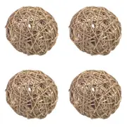 4PK Rosewood 15cm Seagrass Chew/Gnaw Activity Rabbit/Ferret Pet Fun Ball L Natural