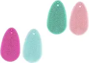 COMPUKAS Silicone Facial Cleansing Device 4pcs Set Handheld Massage Brush Exfoliating Scrub for Face Gentle Deep Cleaning Portable