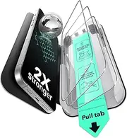 ESR 3 Pack for iPhone 15 Pro Max Screen Protector, Military Grade Shatterproof, 9H Hardness, Full Coverage Tempered Glass with UltraFit Tray