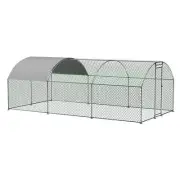 Large Chicken Coop Metal Chicken Run with Waterproof and Anti-UV Cover.