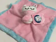 NWT Gerber Pink Aqua Turquoise Blue Cow Zebra Security Blanket Plush Baby Toy