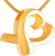 DOTUIARG Gold Stainless Steel Bow -tie Urn Pendant Memorial Keepsake Cremation Jewelry