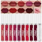 9Pcs Deep Red Black Matte Liquid Lipsticks+1Pcs Clear Lip Plumping Plumper Gloss