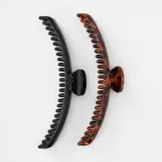 OXX Haircare 2 Pack Tort and Black Hold All Claw Hair Clips
