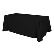 Just Party Linen Tablecloth Rectangle 392 x224cm - Black - Loose Fit 8ft