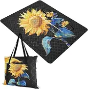 Yoogain Outdoor Mat Cute Party Big Beach Blanket for Outdoorsy Women Couples Gift Sunflowers Art Painting 60x80in