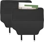 Dgayaeic Kick Mats Back Seat Protector, 2-Piece Stylish Backseat Kick Mats, Waterproof Backseat Protector, Easy to Install and Remove, Pet-Friendly Design, Leather for Any Car