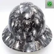 FULL BRIM Hard Hat custom hydro dipped , TERMINATOR SKULLS !!NEW !! OSHA APRVD