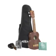 Kala KA-15S Soprano Ukulele Bundle w/ Gig Bag, Strap, Strings and Tuner
