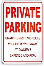 Private Parking Sign - 8x12 Aluminum No Parking Sign Will Be Towed