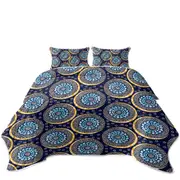 Blue Oriental Illusion Coverlet