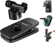 TELESIN Backpack Clip Mount w Quick Release,360 Swivel Ball Joint Shoulder Bag Belt Strap Mounts for GoPro 13 12 11 10 9 8 Insta 360 x5 X3 X4 DJI Action 3 4 Osmo Pocket 3 AKASO Motorcycle Accessory
