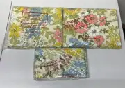 VTG Cannon Irregulars Full Size Sheet Set Fitted Flat Pillows Retro Floral MCM