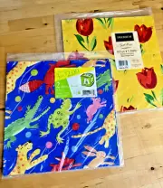 PREMIUM & PLUS MARK VTG 2 SEALED PKG 2 SHEETS EACH HOUNDS FOXES-TULIPS GIFT WRAP
