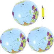 Kisangel Pool Ball Inflatable Globe for Boys and Girls 3D World Map Educational Toy Fun Learning Tool for Parties Decor Random Color