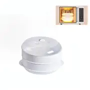1PK Microwave Kitchen 2 Tier Steamer Food/Vegetables Container Cookware w/Lid