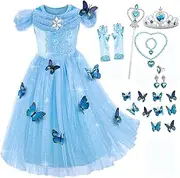 Princess Costume for Kids Princess Dresses Up for Girls, Birthday Christmas Dress Up With Accessories