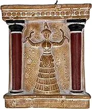 Minoan Snake Mother Goddess Small Ceramic Tile Wall Relief Décor