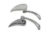 Chrome Billet Teardrop Mirror Set fits Harley Davidson