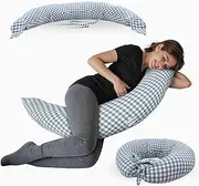 Mobiclinic®, Pregnancy Pillow, 3 in 1, Adjustable Straps, 180 Cm, Multifunction, Removable and Washable, Multi-Position, Cotton and Polyester, Vichy Print