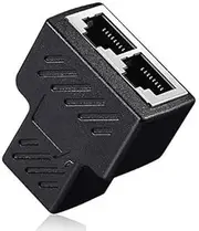 ukiism RJ45 Ethernet Splitter, 1 to 2 Ethernet Cable Extender Connect Network LAN Internet Cat5, Cat5e, Cat6, Cat7-1 Pack