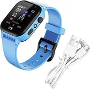 Kids Phone Watch, Childrens Smart GPS Watch, 4G Camera Flashlight Features, Rechargeable Battery Recorder, Strap Size 0.07 x 0.63 Inches, for Daily Safety and Communication