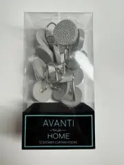 Avanti Dotted Circle Textured Resin 12-Pc. Shower Curtain Hooks - Blue/Silver