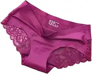 [Generic] Beige Underwear Women Crotchless Briefs Invisible Seamless Hipster Underpants Bikini Panties Sexy Mesh Panty
