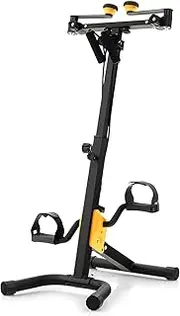 Foldable Medical Peddler, Indoor Hand Arm Leg Peddler Cycling Fitness Machine with Handle and Resistance Band, Recovery Full Body Exercise Equipment