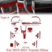 For 2015-2021 Toyota Hilux Full Car Carbon Fiber Kit Interior Trim Red 42Pcs (for: Toyota)