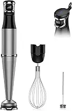 Immersion Blender Handheld 1100W 3 in 1 Corded Stick Hand Blenders for Kitchen with Trigger Speed Control, with Whisk, Milk Frother Attachemnts, Perfect Emulsifier for Soup, Smoothie, Puree