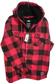 Ecko Men’s Plaid Sherpa Varsity Jacket- Lined Y2K Retro Size XL