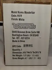 Warmrails Wonderbar Heated Towel Warmer - Towel bar mount, dries & warms towels