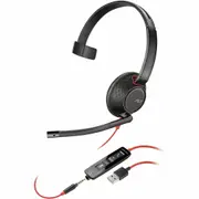 Poly Blackwire 5210 Wired On-ear Mono Headset - Monaural - Supra-aural - 20 Hz to 20 kHz - Noise Cancelling Microphone - USB Type C, USB, Mini-phone