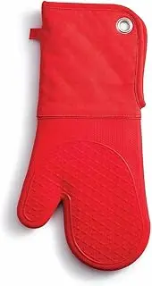 King Arthur Baking Company Oven Mitt, Fleece-Lined Silicone and Cotton Cuff, Heat Safe to 500-Degrees Fahrenheit