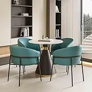 Modern Blue Coffee Kitchen Dining Table Set for 4 Small Meeting Room Tables, Space Saving, Perfect for Office Drawing Room, Club, Stylish and Functional