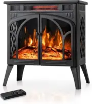 Estufa eléctrica para chimenea de 24 pulgadas, estufa de chimenea infrarroja.