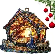 Hand-Painted Stained Glass | Long Lasting Stained Glass Sturdy Window Suncatchers | Portable Holiday Decorations Garden Suncatchers for Living Room Balcony