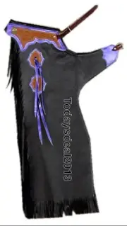 Western Black Leather Top Grain leather Bull Riding Rodeo Chaps :9517