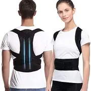 Corrector Upgraded Back Brace with Double Layer Support Plates Adjustable Belt for Back, Neck Shoulder