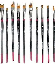Creative Mark FX Special Effects Paint Brush Set Unique Ribbon Multi-Line Angular Dabber Style Professional Artist Paint Brush Set for Watercolor Thinned Acrylics & Oil Paint [Set of 10]